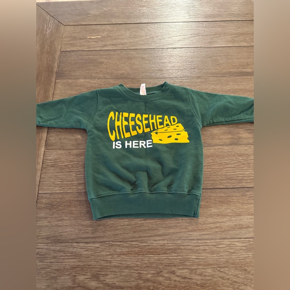 Green Kids Shirt with Cheesehead Print